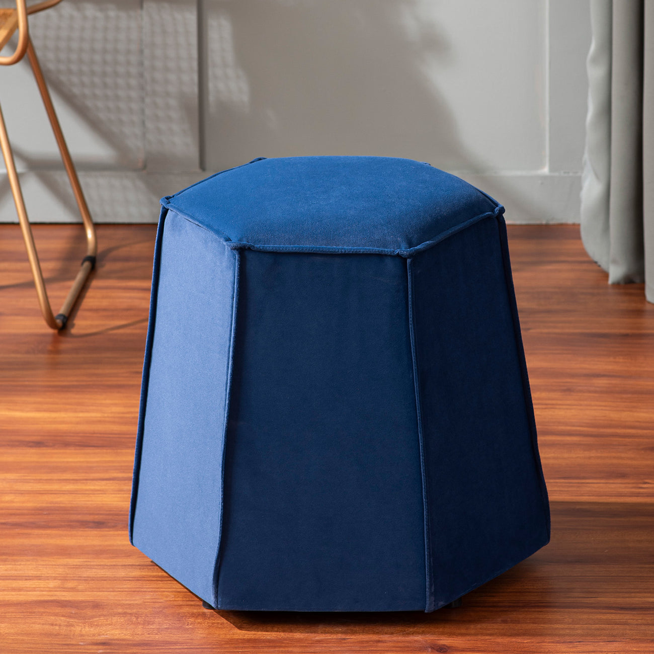 Prism Blue Pouf Ottoman