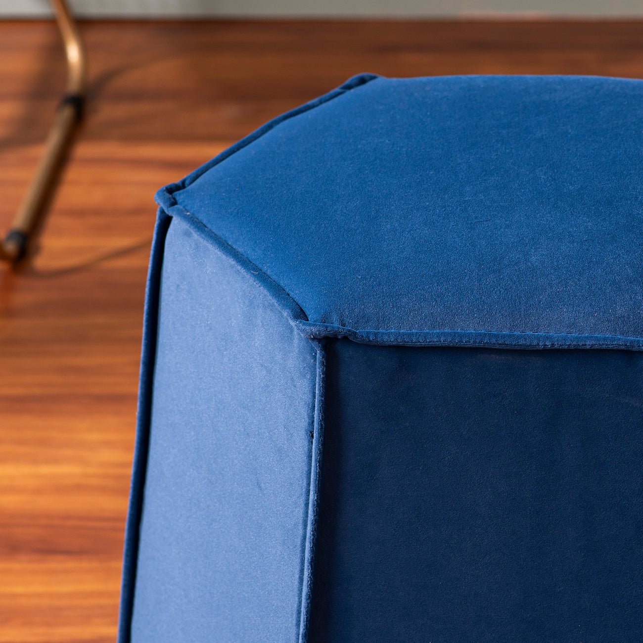 Prism Blue Pouf Ottoman