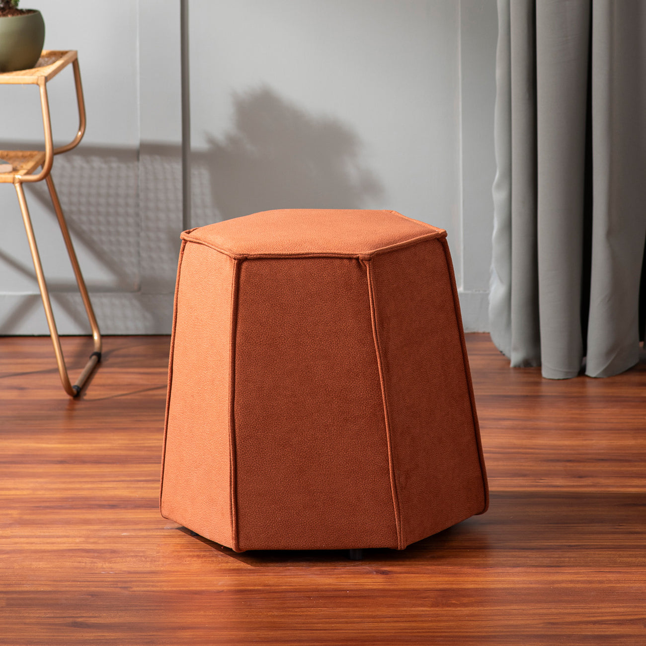 Prism Orange Pouf Ottoman