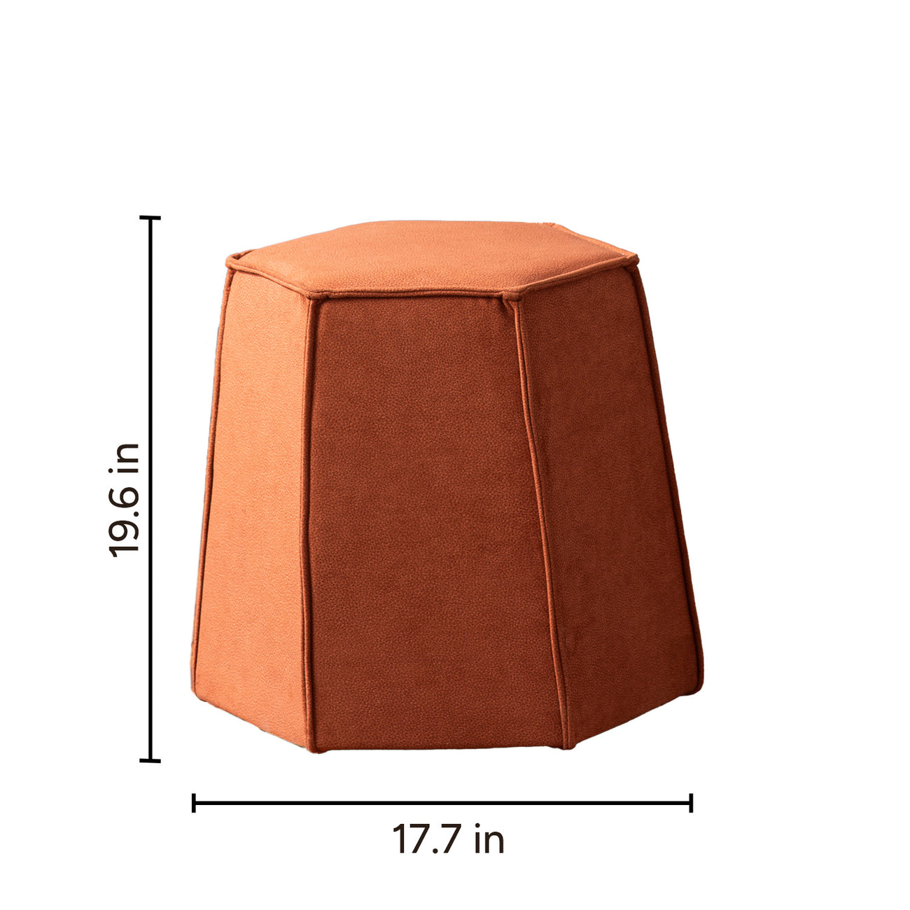 Prism Orange Pouf Ottoman Set Of 2