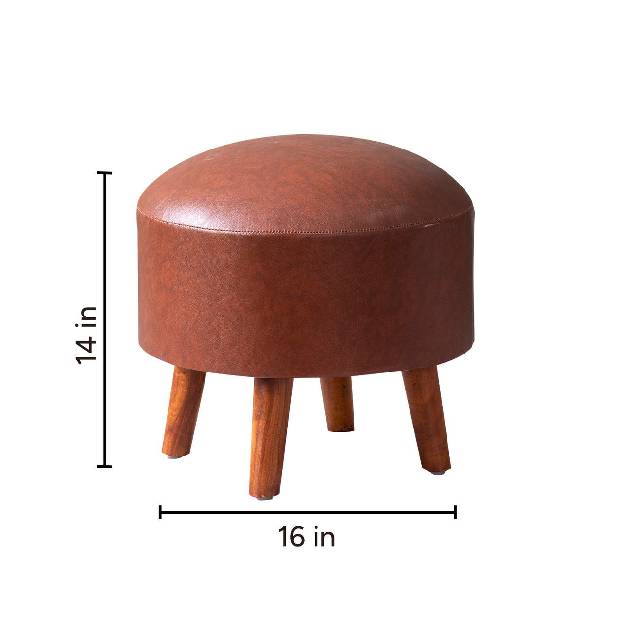 Brick Tan Faux Leather Ottoman