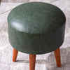 Brick Forest Green Faux Leather Ottoman