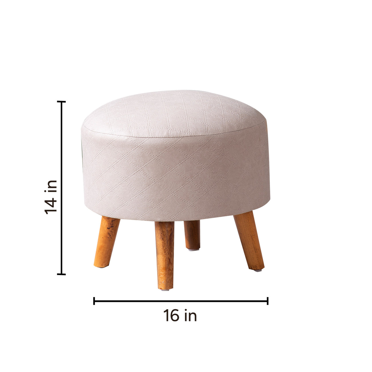 Brick Beige Faux Leather Ottoman