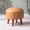 Brick Mustard Faux Leather Ottoman Set Of 2