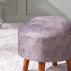 Brick Grey Faux Leather Ottoman Set Of 2