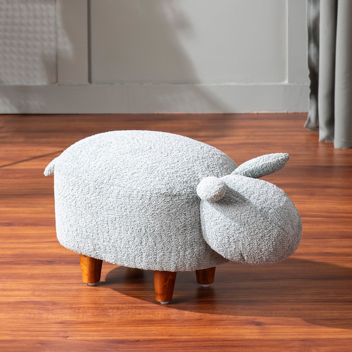 Whiskers Collection Bunny Rabbit Pouf Seating For Kids Room Blue