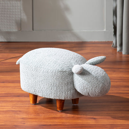 Whiskers Collection Bunny Rabbit Pouf Seating For Kids Room Blue