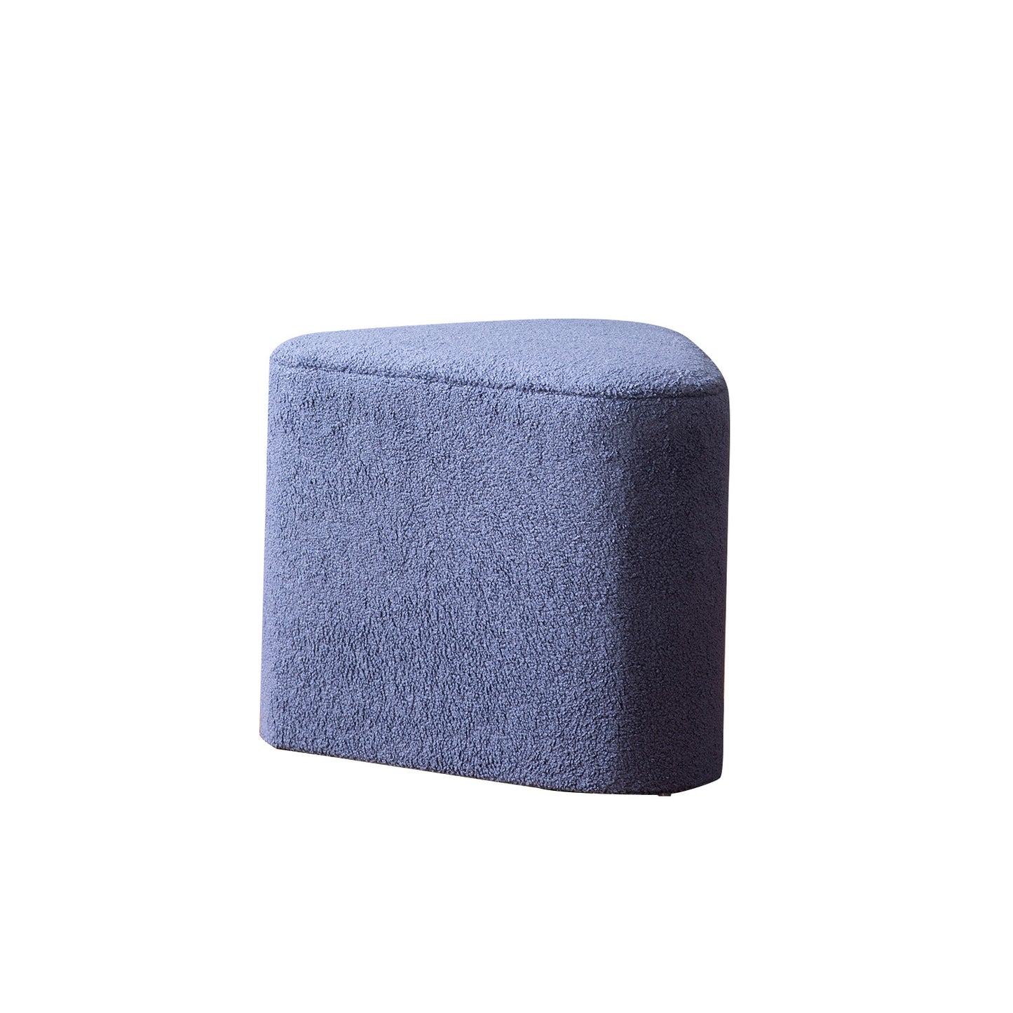 Triad Blue Boucle Pouf Ottoman