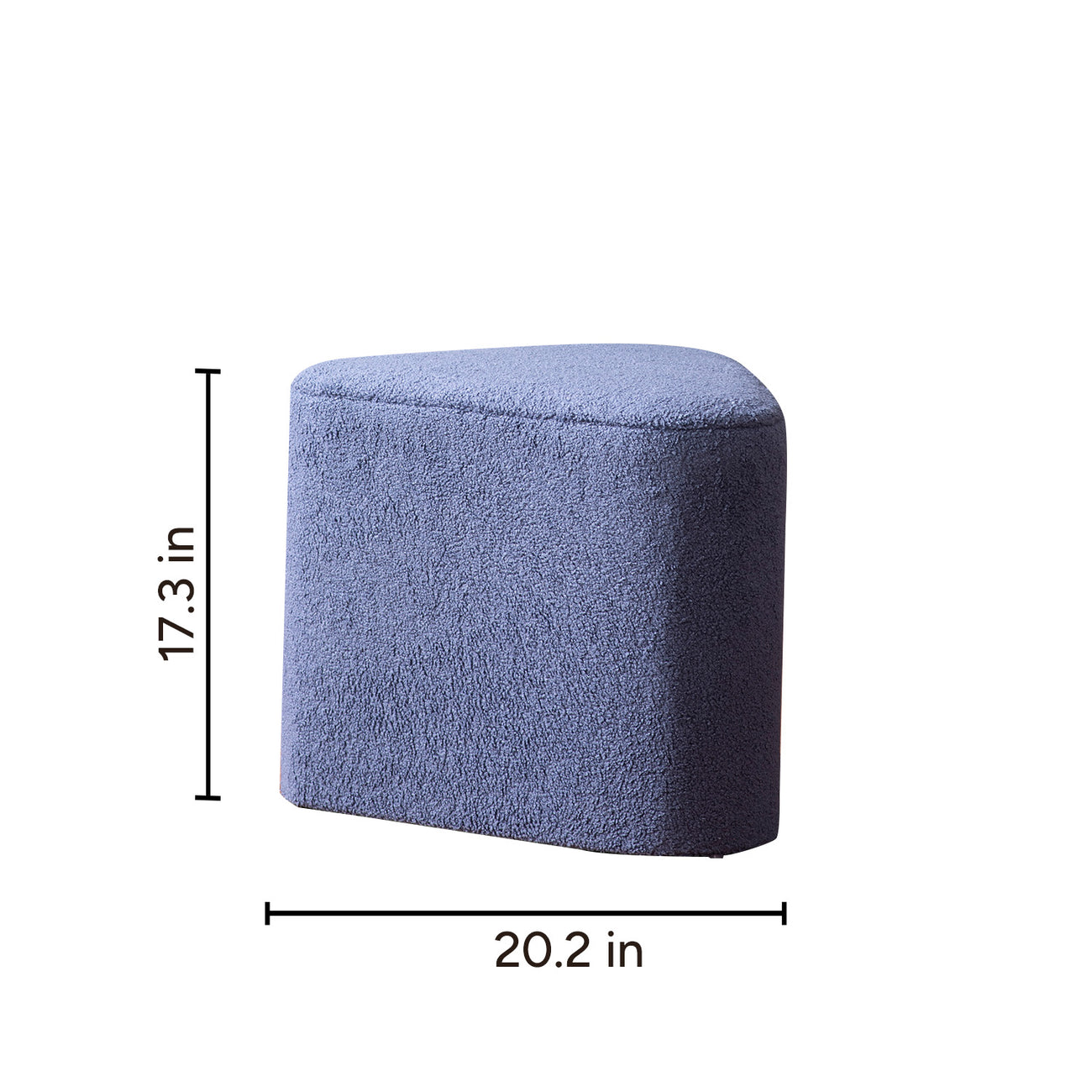 Triad Blue Boucle Pouf Ottoman