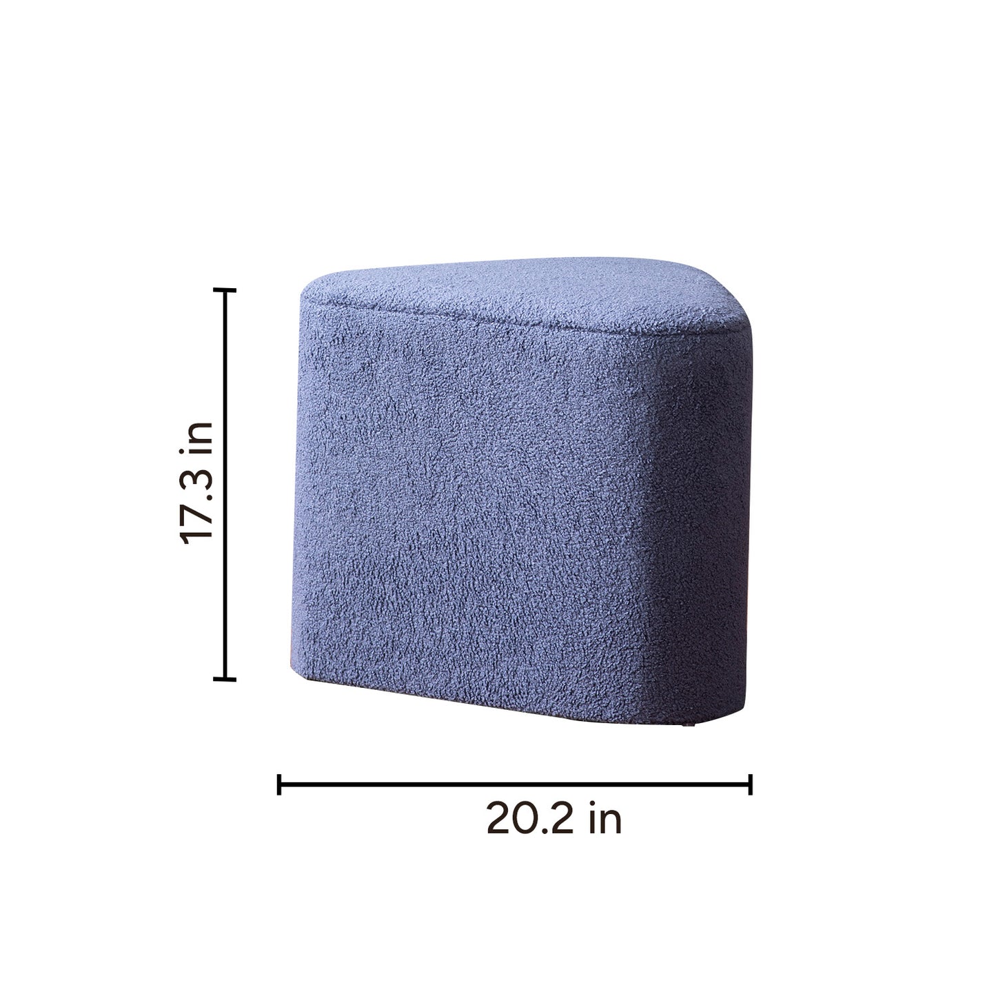 Triad Blue Boucle Pouf Ottoman Set Of 2