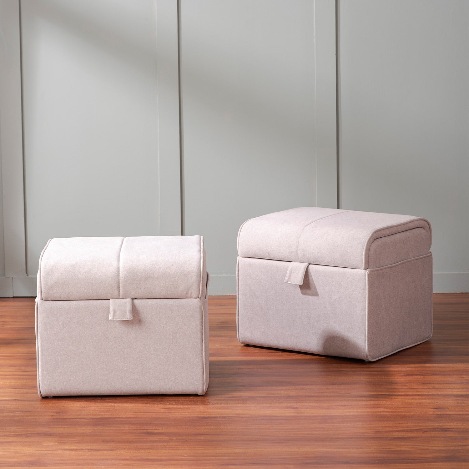 Depot Collection Beige Storage Ottoman