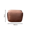 Cube Collection Tan Faux Leather Pouf Ottoman