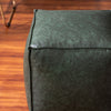 Cuboid Collection Green Faux Leather Pouf Ottoman