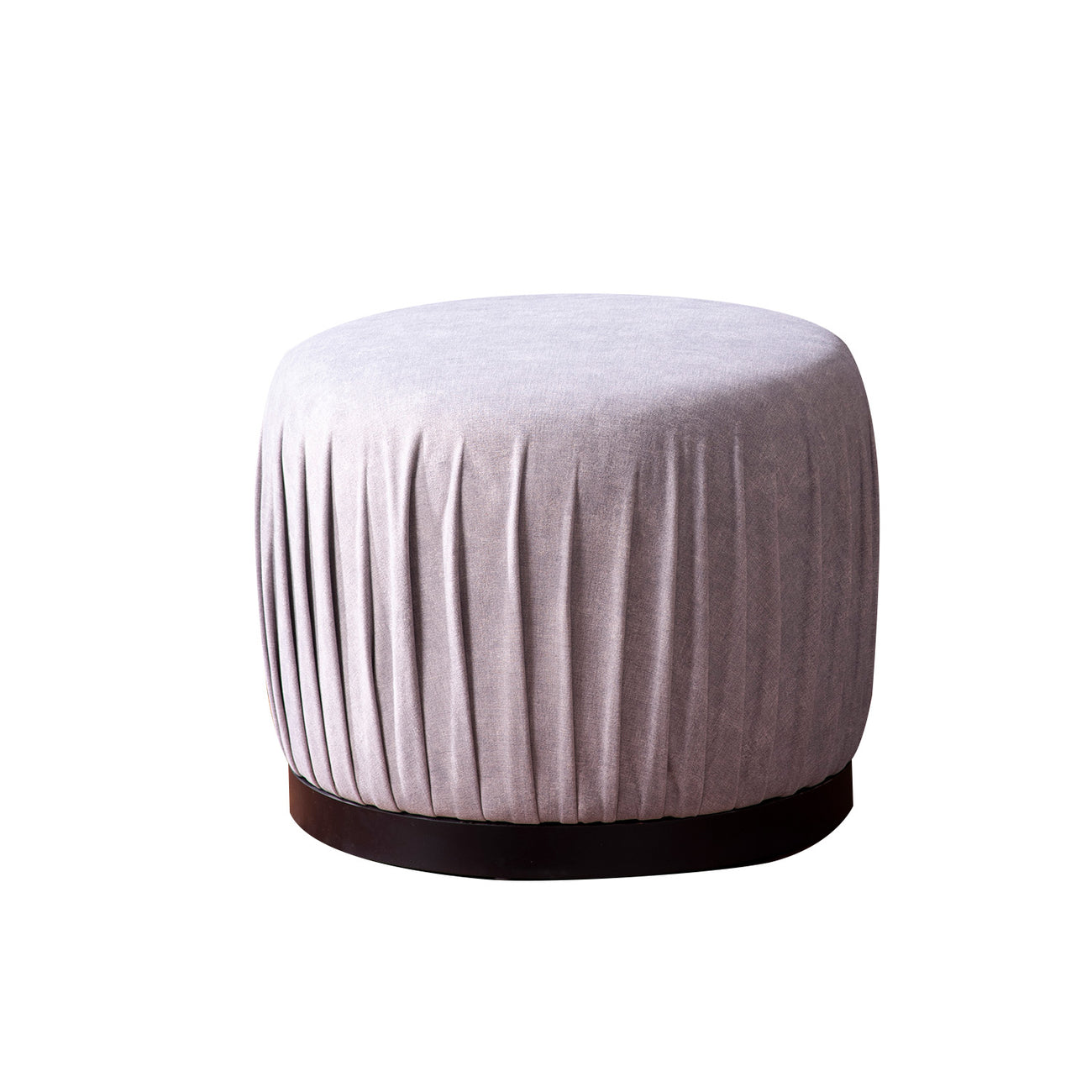 Luxe Collection Grey Fabric Pouf Ottoman