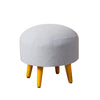 Melange Fabric Wooden Ottoman in Grey Color