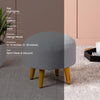 Melange Fabric Wooden Ottoman in Grey Color