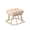 Crest Jacquard Metallic Stool in Beige Color