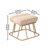 Crest Jacquard Metallic Stool in Beige Color