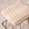 Crest Jacquard Metallic Stool in Beige Color Set of 2