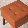 Axel Faux Leather Tufted Wooden Stool for sitting