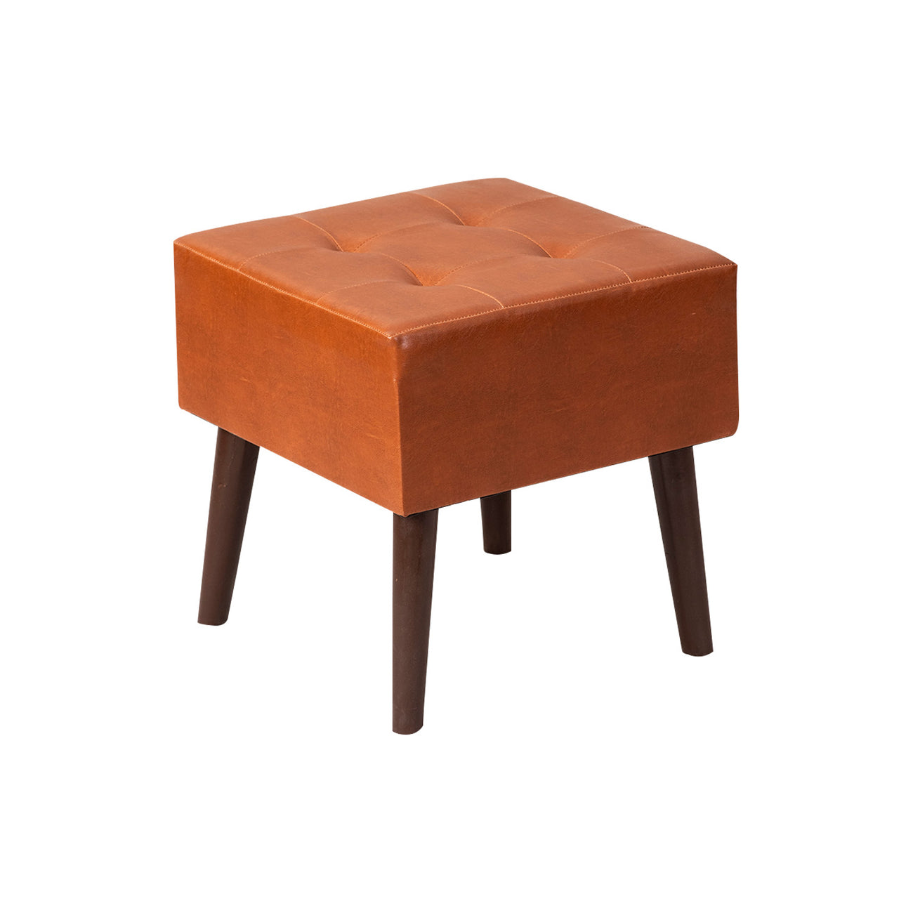 Axel Faux Leather Tufted Wooden Stool for sitting