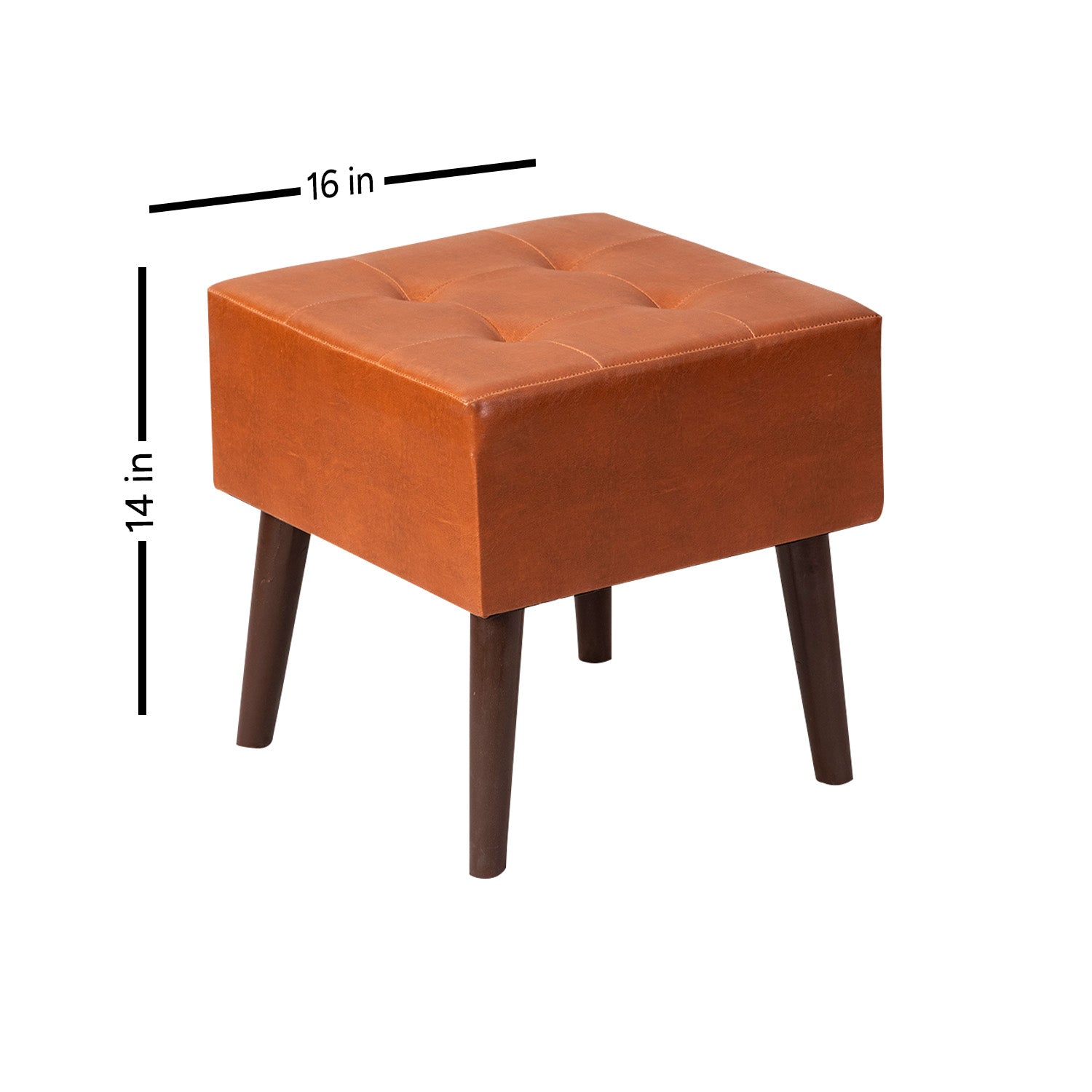 Axel Faux Leather Tufted Wooden Stool for sitting