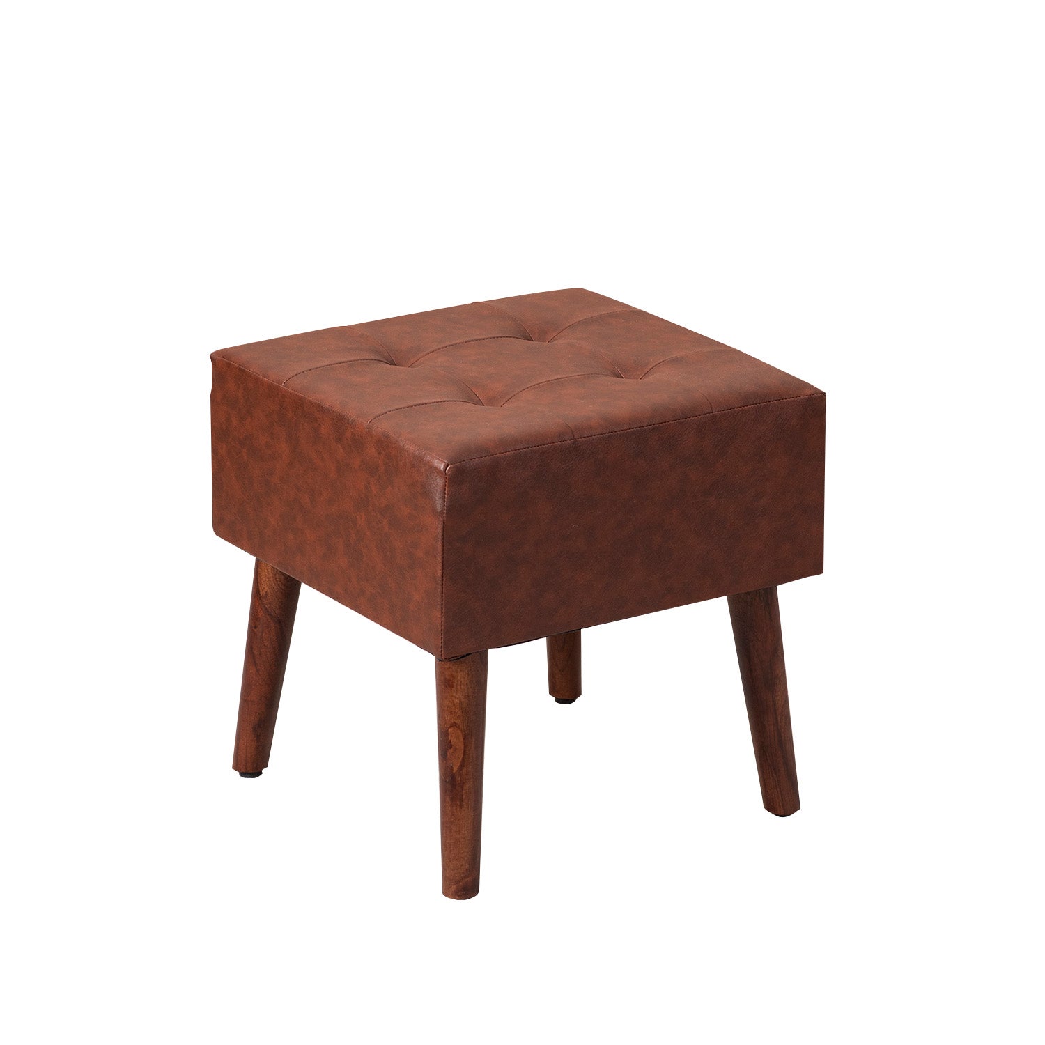 Axel Faux Leather Tufted Wooden Stool for living room