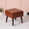 Axel Faux Leather Wooden tufted sitting stool