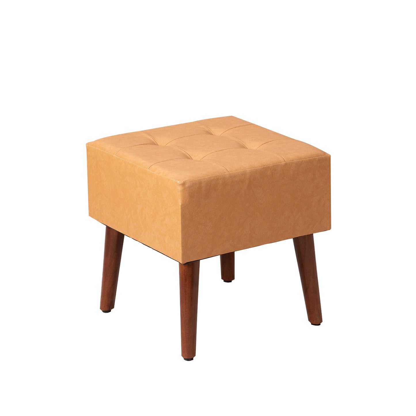 Axel Faux Leather Tufted Wooden Stool for sitting Set of 2