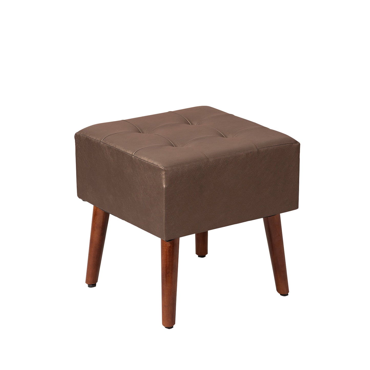 Axel Faux Leather Tufted Wooden Stool for living room Set of 2