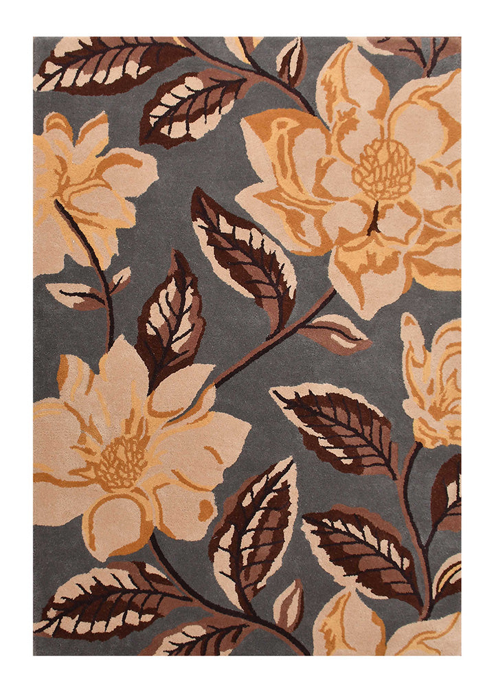 Elegant Grey and Brown Floral