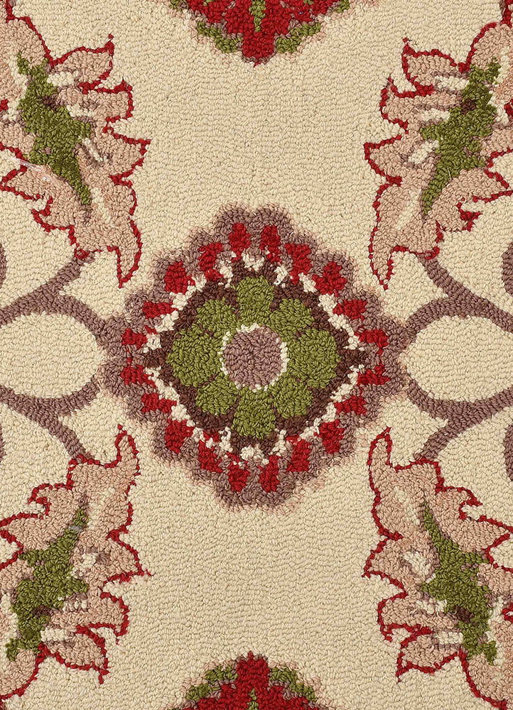 Elegant Cream and Red Rug