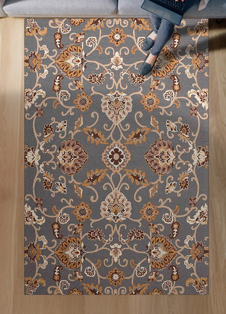 Elegant Blue and Brown Rug