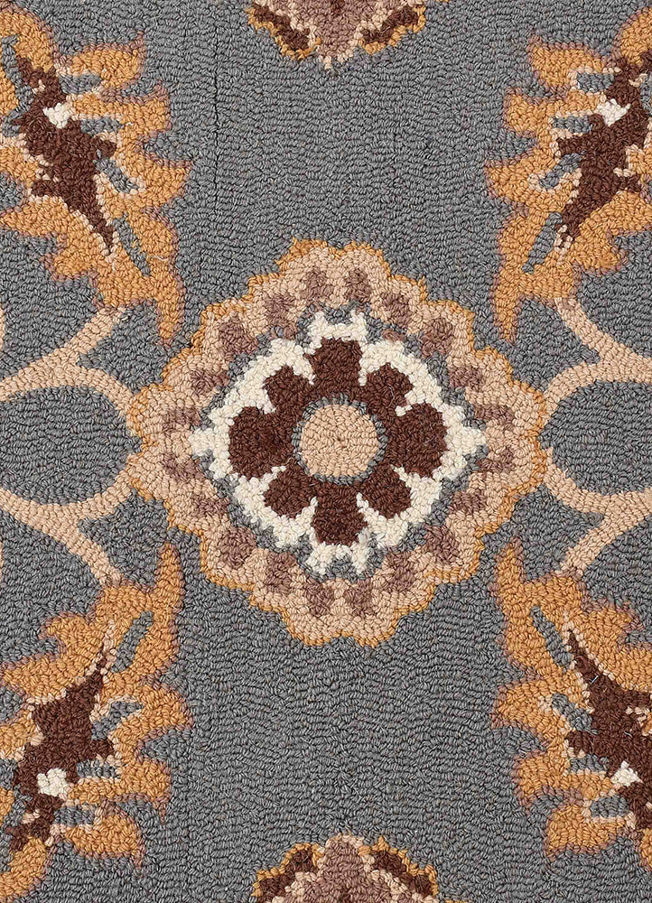 Elegant Blue and Brown Rug