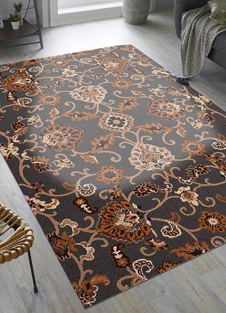 Elegant Blue and Brown Rug