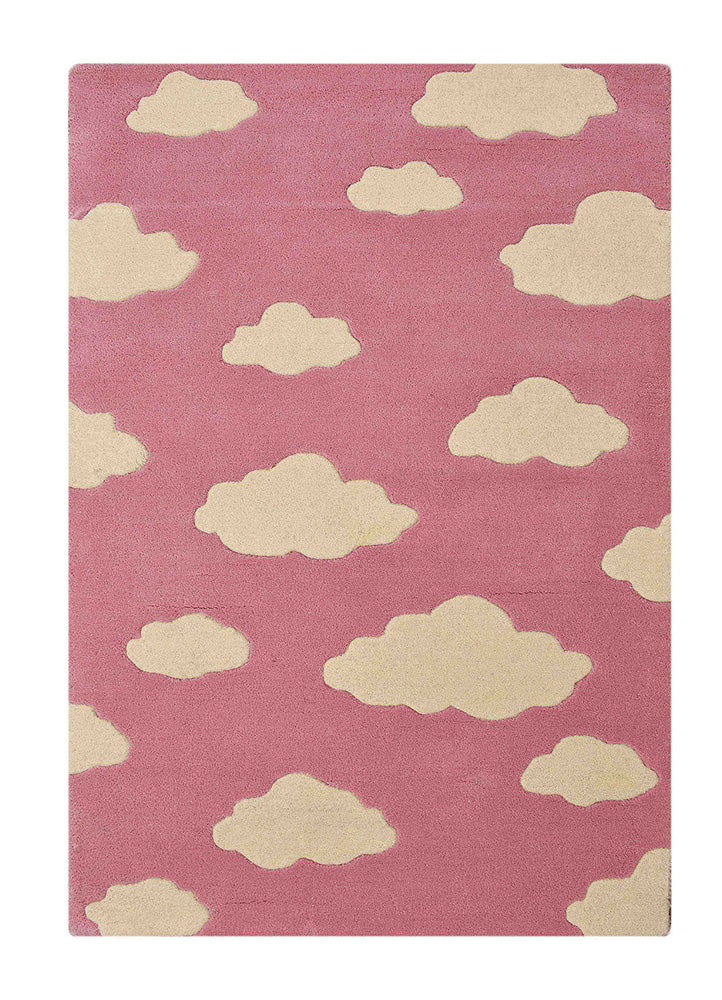 Playful Pink Cloud Pattern Rug