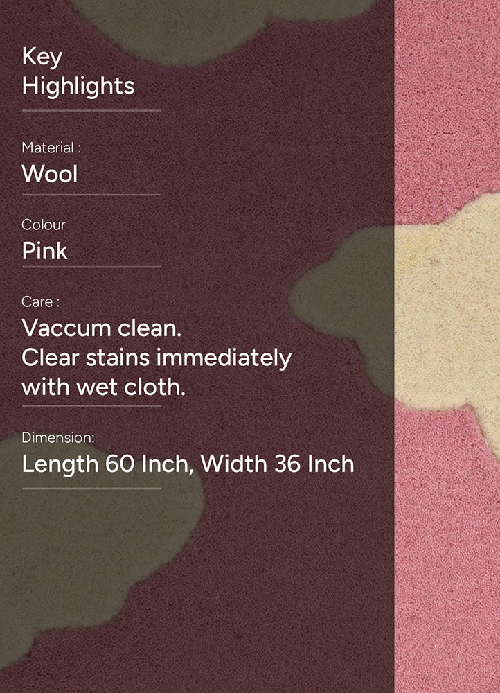 Playful Pink Cloud Pattern Rug