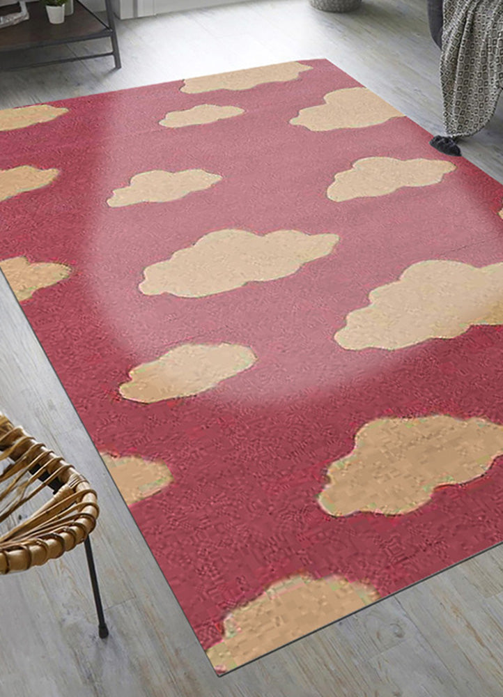 Playful Pink Cloud Pattern Rug