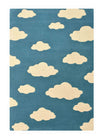 Playful Blue Cloud Pattern Rug