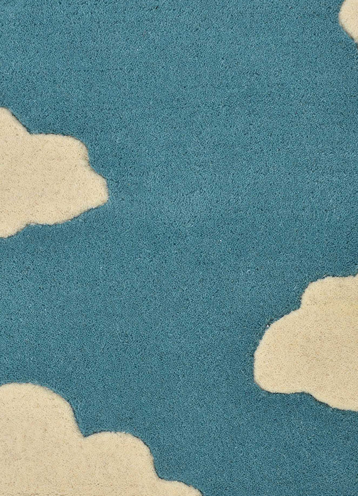 Playful Blue Cloud Pattern Rug