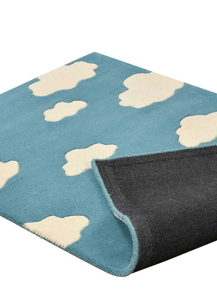 Playful Blue Cloud Pattern Rug