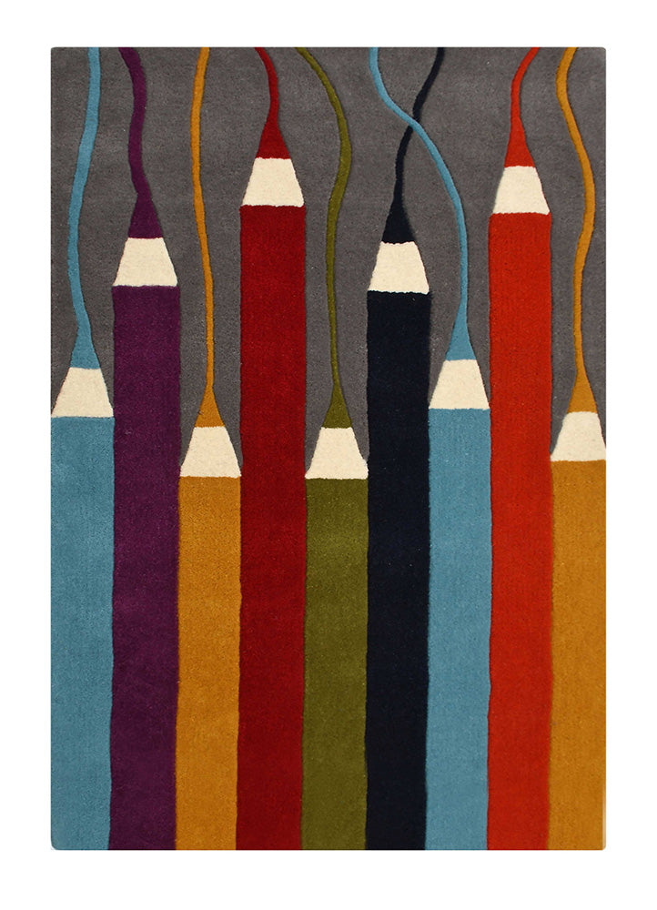 Playful Colored Pencil Design Rug