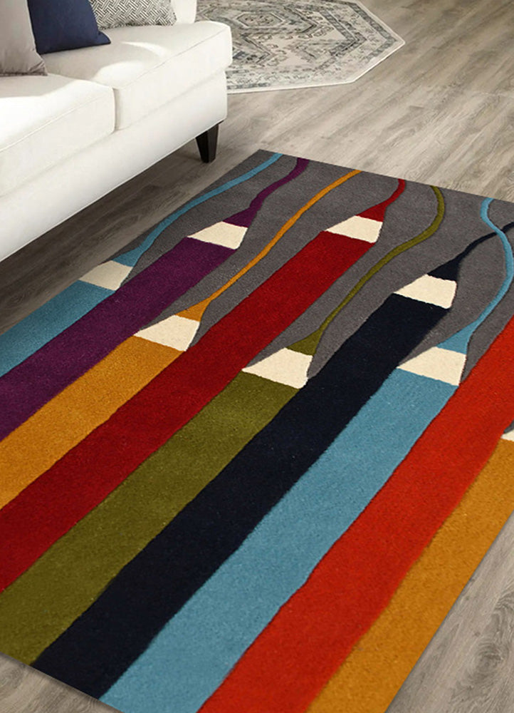 Playful Colored Pencil Design Rug