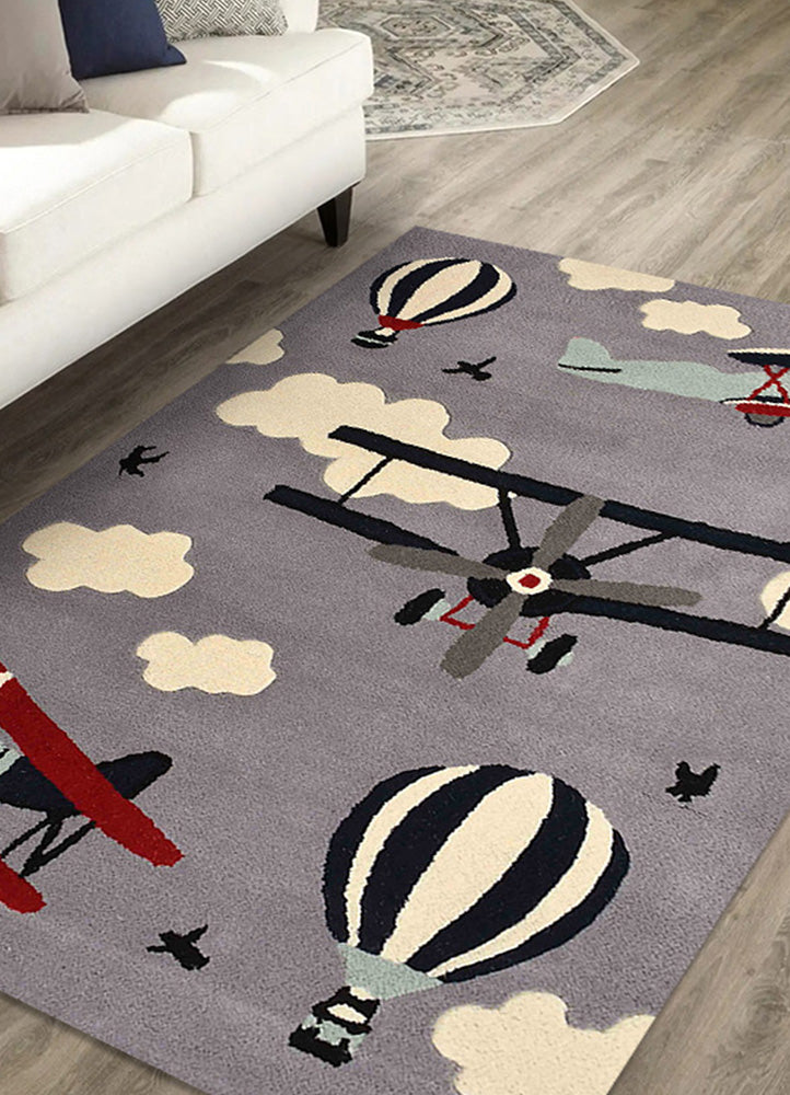 Whimsical Airplane and Balloon Rug