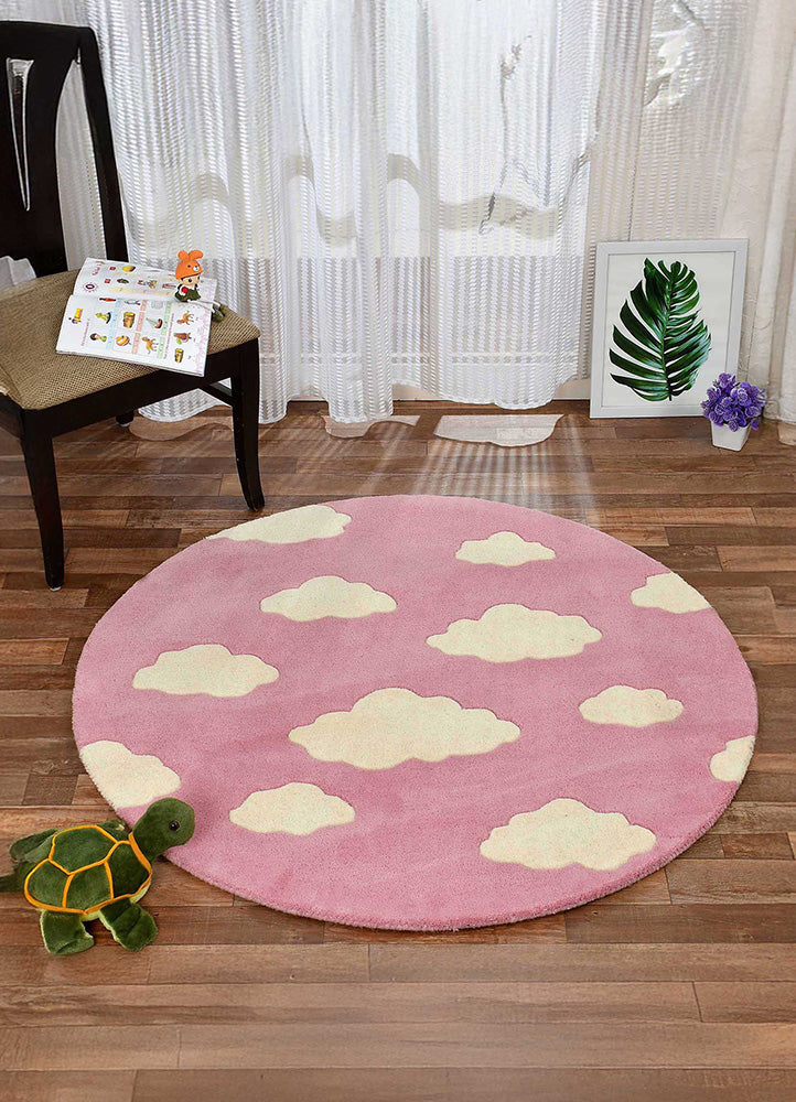 Charming Pink and White Rug