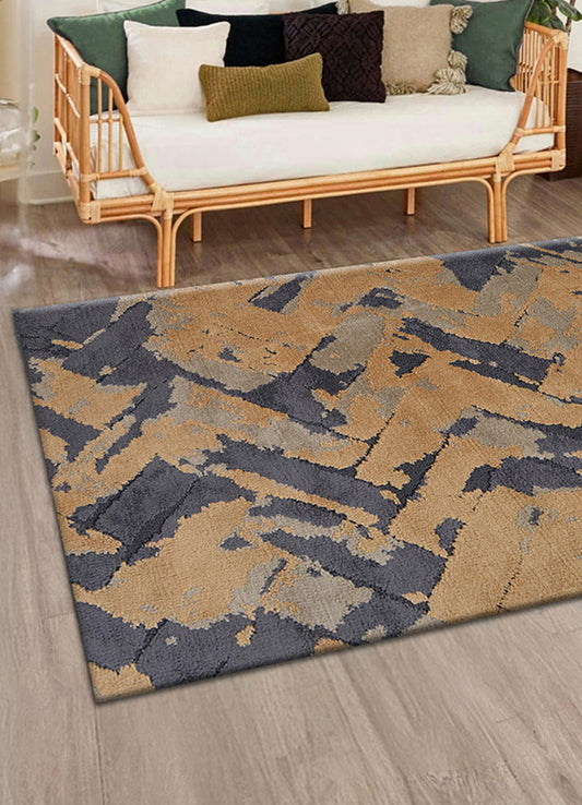 Abstract Blue and Gray Rug