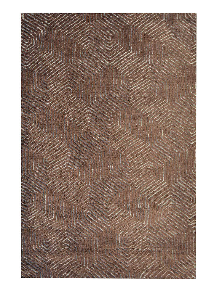 Elegant Brown Woven Pattern Rug