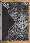 Ornate Grey and Black Rug