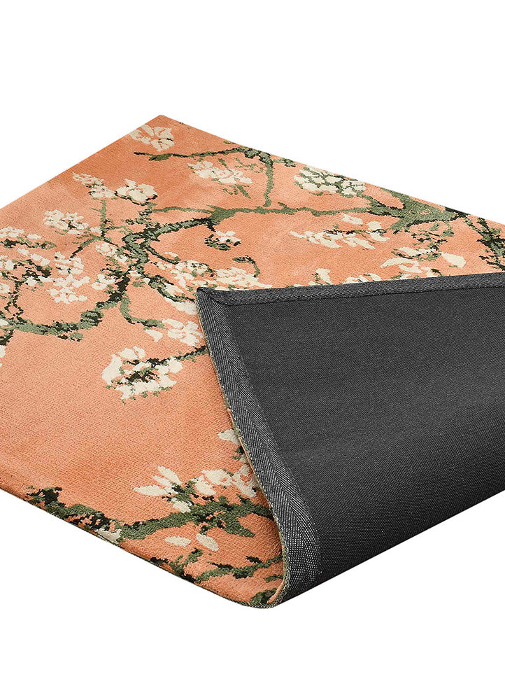 Stylish and Comfortable Peach Curated Rug