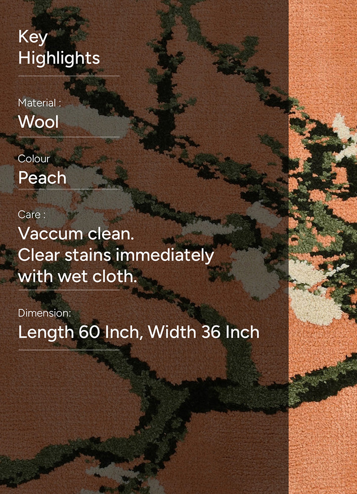 Stylish and Comfortable Peach Curated Rug